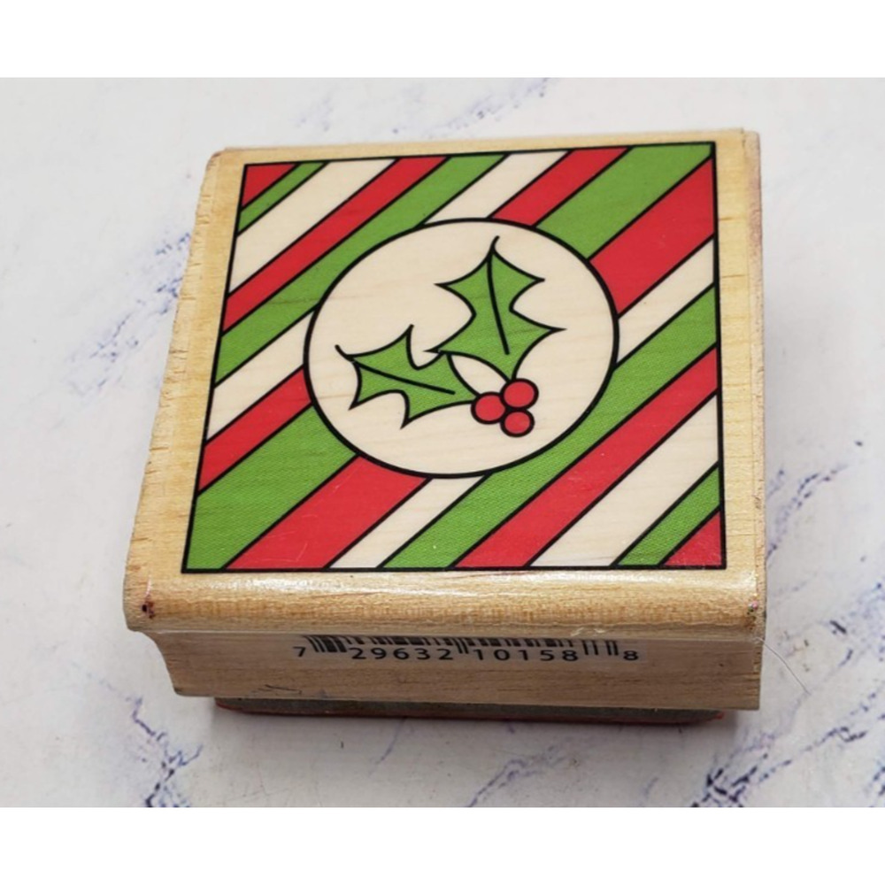 Studio G Katie & Co Holly Berry Christmas Wrap Wood Mounted Rubber stamp